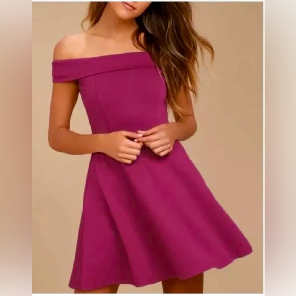 Lulus Off the Shoulder Skater Dress